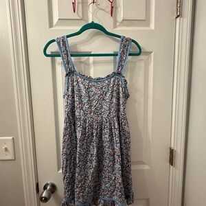American Eagle Outfitters Blue Floral Midi Dress